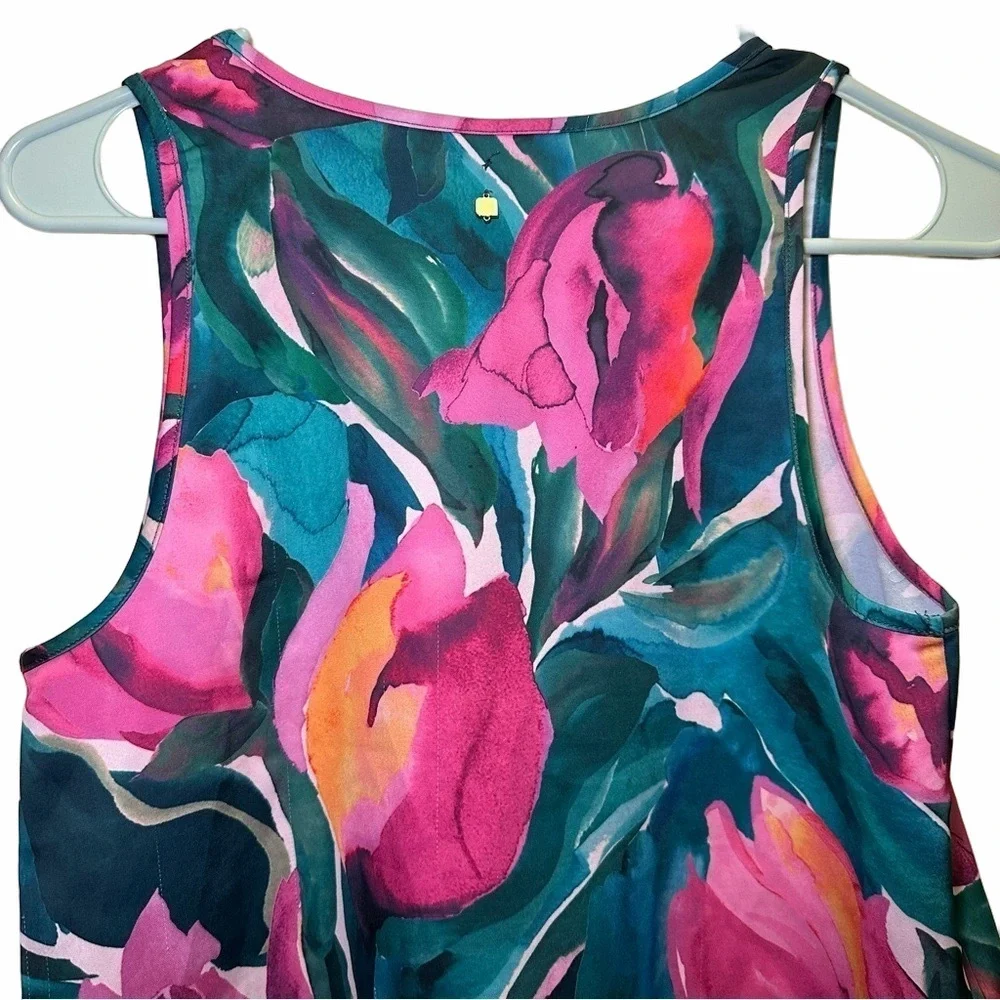 Fabletics Eco Satin Sleep Tank Painted Tulip Print Size XSmall